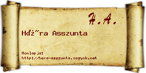 Héra Asszunta névjegykártya